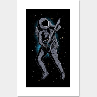 Guitar Solo - Astronaut Musician Posters and Art